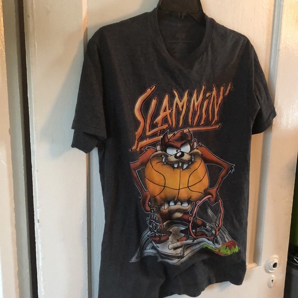 COPY - Space Jam Slammin Taz Shirt Med Gray Size Medium - Picture 5 of 7